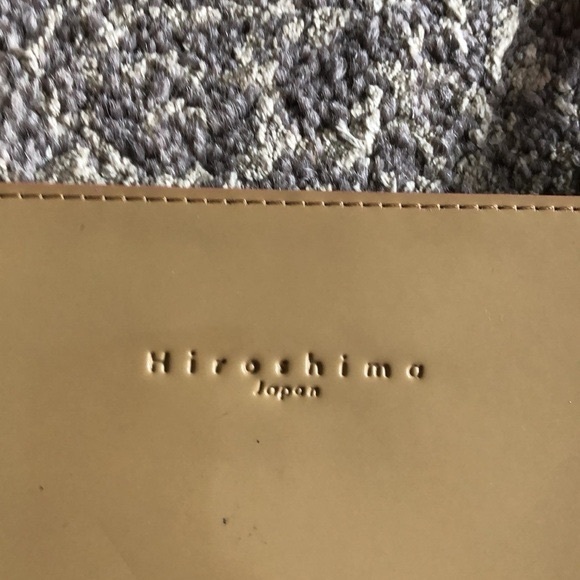 Hiroshima Japan Beige Patent Leather Small Tote With Leather - Picture 1 of 2